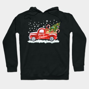 Merry Christmas Retro Vintage Red Truck Hoodie